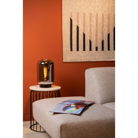 Lucide JOANET - Lampe de table - Ø 22 cm - 1xE27 - Fumé