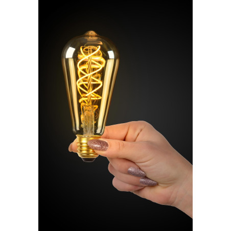 Lucide ST64 - Ampoule filament - Ø 6,4 cm - LED Dim. - E27 - 1x4,9W 2200K - Ambre