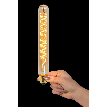 Lucide T32 - Ampoule filament - Ø 3,2 cm - LED Dim. - E27 - 1x4,9W 2200K - Ambre - H 25 cm