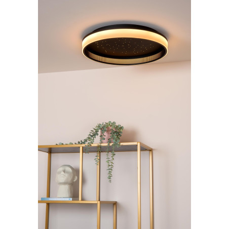Lucide ESTREJA - Plafonnier - Ø 40 cm - LED 3 StepDim - CCT - 2500K/3000K - Noir