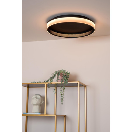 Lucide ESTREJA - Plafonnier - Ø 40 cm - LED 3 StepDim - CCT - 2500K/3000K - Noir