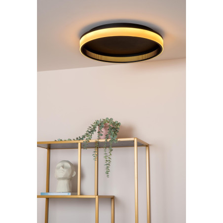 Lucide ESTREJA - Plafonnier - Ø 40 cm - LED 3 StepDim - CCT - 2500K/3000K - Noir