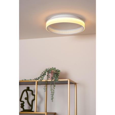 Lucide ESTREJA - Plafonnier - Ø 40 cm - LED 3 StepDim - CCT - 2500K/3000K - Blanc