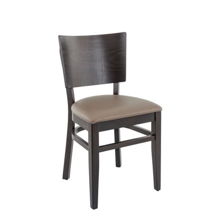 Coussin d'assise pour chaise PUB & BROOKLYN (Structure non incluse) d'intérieur - Bois, similicuir PU cappuccino