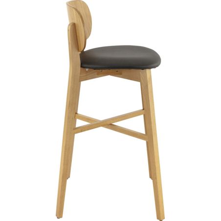 Coussin d'assise pour chaise DIMITRI (Structure non incluse) d'intérieur - Bois, similicuir PU noir