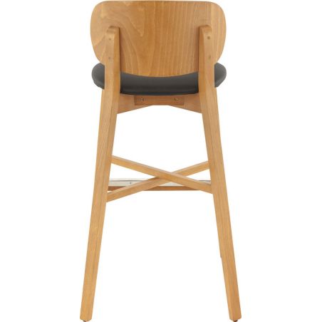 Coussin d'assise pour chaise DIMITRI (Structure non incluse) d'intérieur - Bois, similicuir PU noir