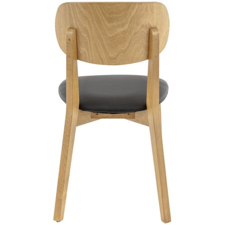 Coussin d'assise pour chaise DIMITRI (Structure non incluse) d'intérieur - Bois, similicuir PU noir