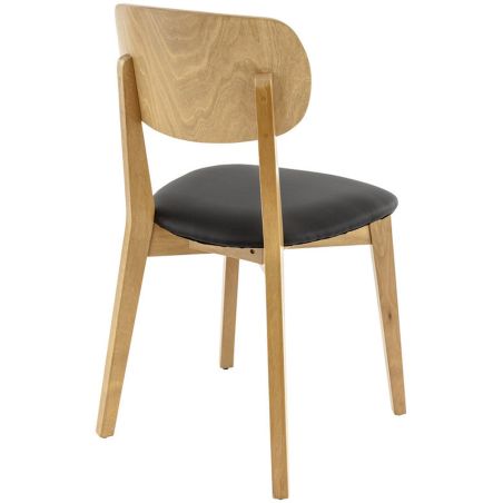 Coussin d'assise pour chaise DIMITRI (Structure non incluse) d'intérieur - Bois, similicuir PU noir