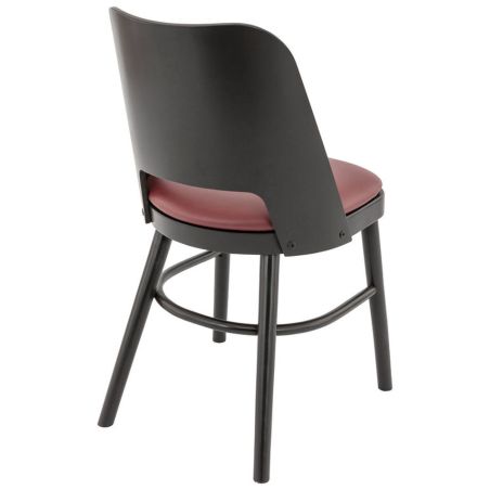 Coussin d'assise pour chaise BUDAPEST II (Structure non incluse) d'intérieur - Bois, similicuir PU bordeaux