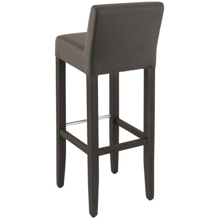 Tabouret de bar CLINTON BST H81 d'intérieur - Bois teinte wengé, PU - métal pepper