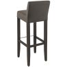Tabouret de bar CLINTON BST H81 d'intérieur - Bois teinte wengé, PU - métal pepper