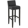 Tabouret de bar CLINTON BST H81 d'intérieur - Bois teinte wengé, PU - métal noir