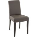 Chaise de restaurant CLINTON H50 d'intérieur - Bois teinte wengé, similicuir PU pepper