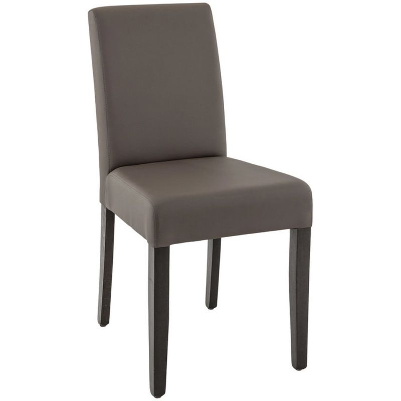 Chaise de restaurant CLINTON H50 d'intérieur - Bois teinte wengé, similicuir PU pepper