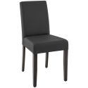 Chaise de restaurant CLINTON H50 d'intérieur - Bois teinte wengé, similicuir PU noir