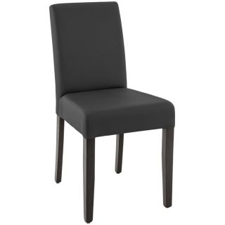 Chaise de restaurant CLINTON H50 d'intérieur - Bois teinte wengé, similicuir PU noir