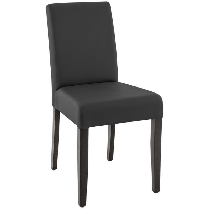 Chaise de restaurant CLINTON H50 d'intérieur - Bois teinte wengé, similicuir PU noir