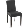 Chaise de restaurant CLINTON H50 d'intérieur - Bois teinte wengé, similicuir PU noir