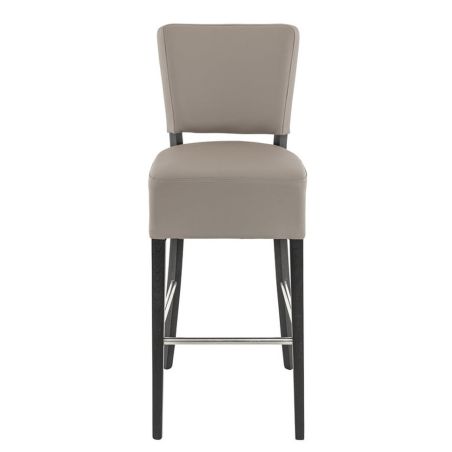 Tabouret de bar FLORIANE BST II H78 d'intérieur - Bois teinte wengé, PU - métal taupe