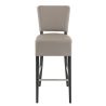 Tabouret de bar FLORIANE BST II H78 d'intérieur - Bois teinte wengé, PU - métal taupe