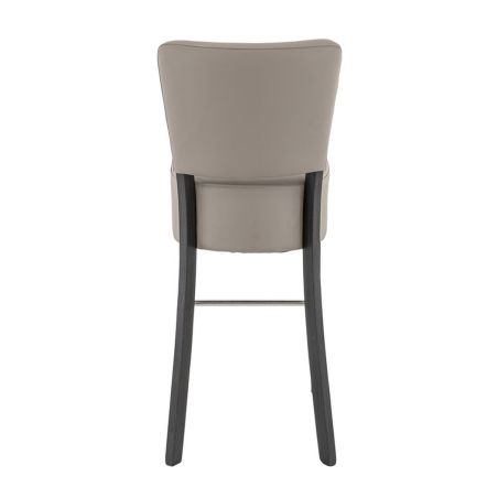 Tabouret de bar FLORIANE BST II H78 d'intérieur - Bois teinte wengé, PU - métal taupe