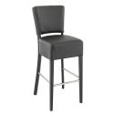 Tabouret de bar FLORIANE BST II H78 d'intérieur - Bois teinte wengé, PU - métal noir