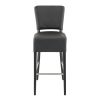 Tabouret de bar FLORIANE BST II H78 d'intérieur - Bois teinte wengé, PU - métal noir