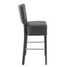 Tabouret de bar FLORIANE BST II H78 d'intérieur - Bois teinte wengé, PU - métal noir