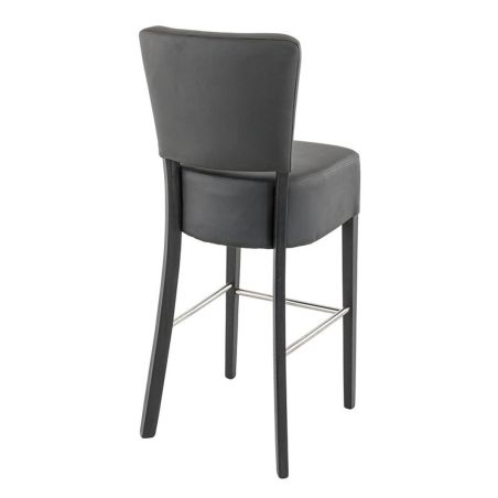 Tabouret de bar FLORIANE BST II H78 d'intérieur - Bois teinte wengé, PU - métal noir