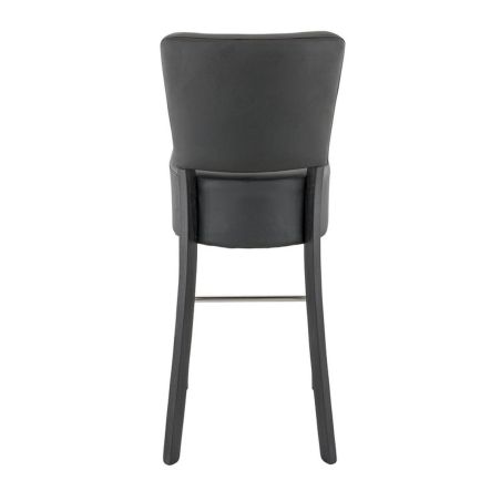 Tabouret de bar FLORIANE BST II H78 d'intérieur - Bois teinte wengé, PU - métal noir