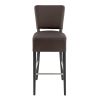 Tabouret de bar FLORIANE BST II H78 d'intérieur - Bois teinte wengé, PU - métal chocolat