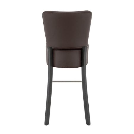 Tabouret de bar FLORIANE BST II H78 d'intérieur - Bois teinte wengé, PU - métal chocolat