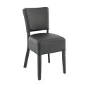 Chaise de restaurant FLORIANE II H50 d'intérieur - Bois teinte wengé, similicuir PU noir