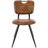 Chaise bistro SOHO H49 d'intérieur - Métal noir, PU - bois cognac vintage