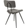 Chaise bistro MAURICE H46 d'intérieur - Métal noir, PU - bois anthracite