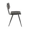 Chaise bistro MAURICE H46 d'intérieur - Métal noir, PU - bois anthracite