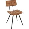 Chaise bistro MAURICE H46 d'intérieur - Métal noir, PU - bois cognac