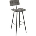 Tabouret de bar MAURICE BST H79 d'intérieur - Métal noir, PU - bois anthracite