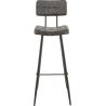 Tabouret de bar MAURICE BST H79 d'intérieur - Métal noir, PU - bois anthracite