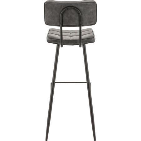 Tabouret de bar MAURICE BST H79 d'intérieur - Métal noir, PU - bois anthracite