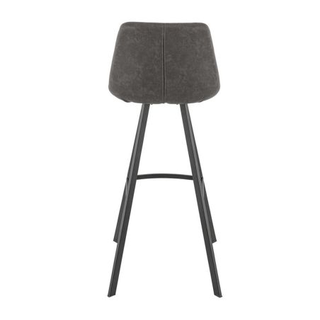 Tabouret de bar KYLE H78 d'intérieur - Bois noir, 81% PES + 15% cotton + 4% viscose - métal anthracite
