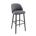 Tabouret de bar OSCAR BST H77 d'intérieur - Bois noir, tissu 100% PES - hêtre anthracite