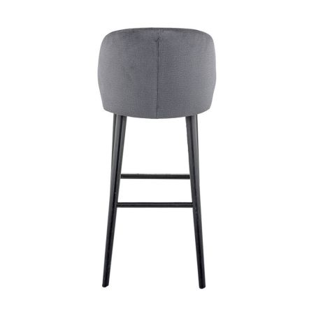 Tabouret de bar OSCAR BST H77 d'intérieur - Bois noir, tissu 100% PES - hêtre anthracite