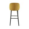 Tabouret de bar OSCAR BST H77 d'intérieur - Bois noir, tissu 100% PES - hêtre gold
