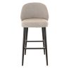 Tabouret de bar MARIUS BST H77 d'intérieur - Bois noir, tissu 100% PES - hêtre greige