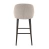 Tabouret de bar MARIUS BST H77 d'intérieur - Bois noir, tissu 100% PES - hêtre greige