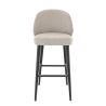 Tabouret de bar TRISTAN BST H77 d'intérieur - Bois noir, tissu 100% PES - hêtre greige