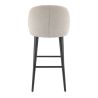 Tabouret de bar TRISTAN BST H77 d'intérieur - Bois noir, tissu 100% PES - hêtre greige