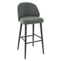 Tabouret de bar TRISTAN BST H77 d'intérieur - Bois noir, tissu 100% PES - hêtre vert