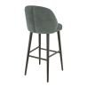 Tabouret de bar TRISTAN BST H77 d'intérieur - Bois noir, tissu 100% PES - hêtre vert